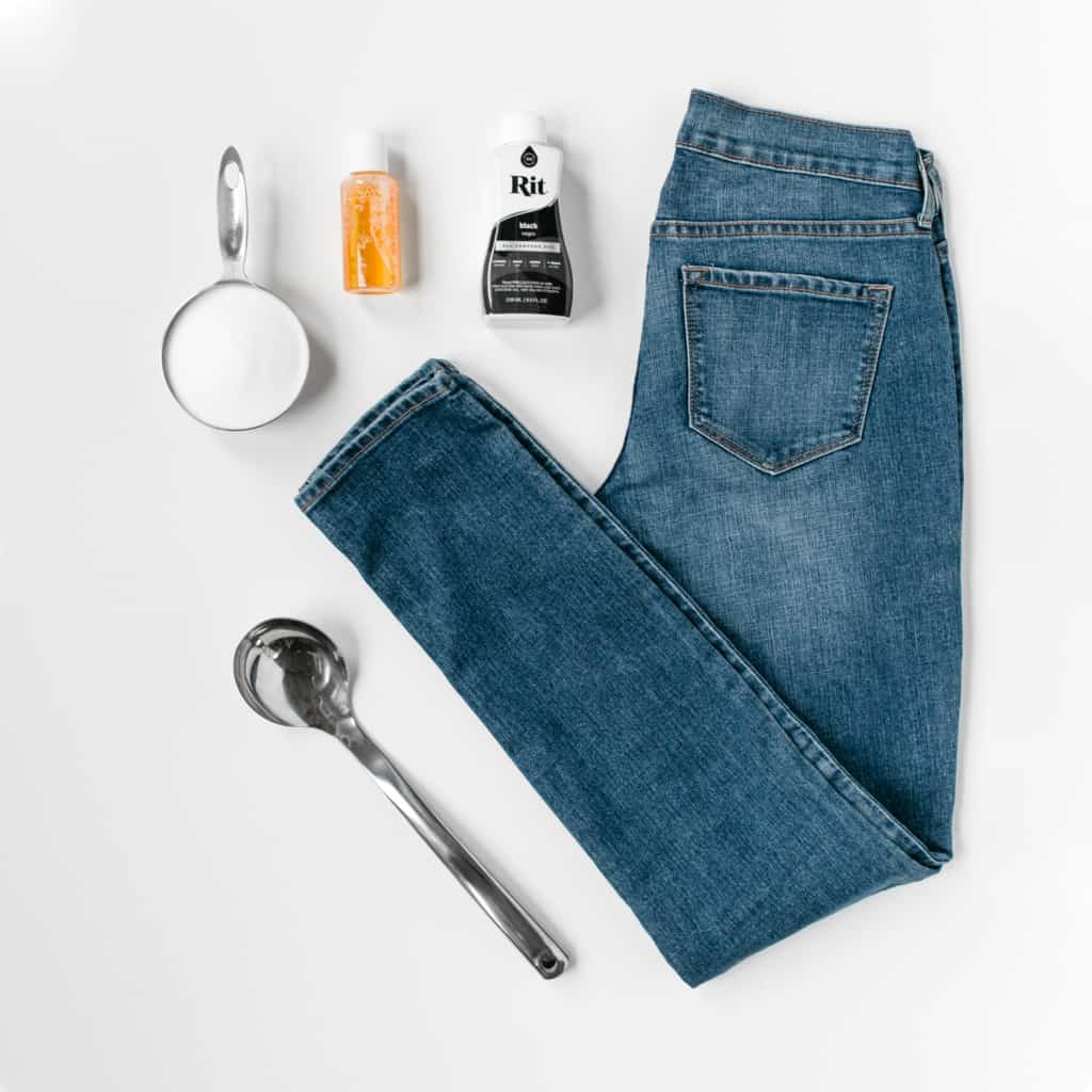 Multi-colored Jeans On A Store Counter. Demonstration Of Various Color  Shades Of Denim Trousers. Modern Casual Wear. Top View At An Angle.  Selective Focus. Stock Photo, Picture and Royalty Free Image. Image