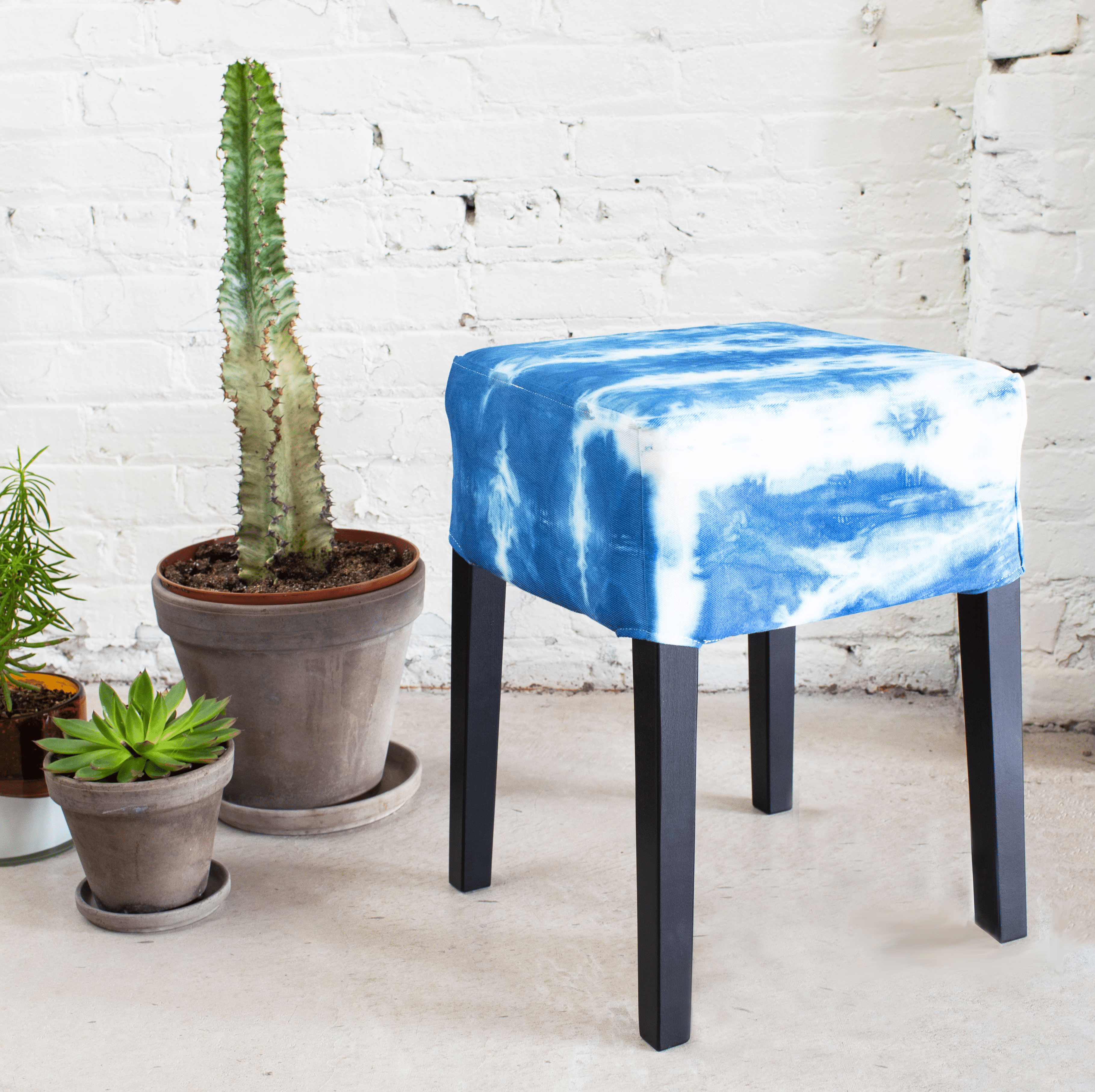 Shibori Dyed IKEA Stool Covers