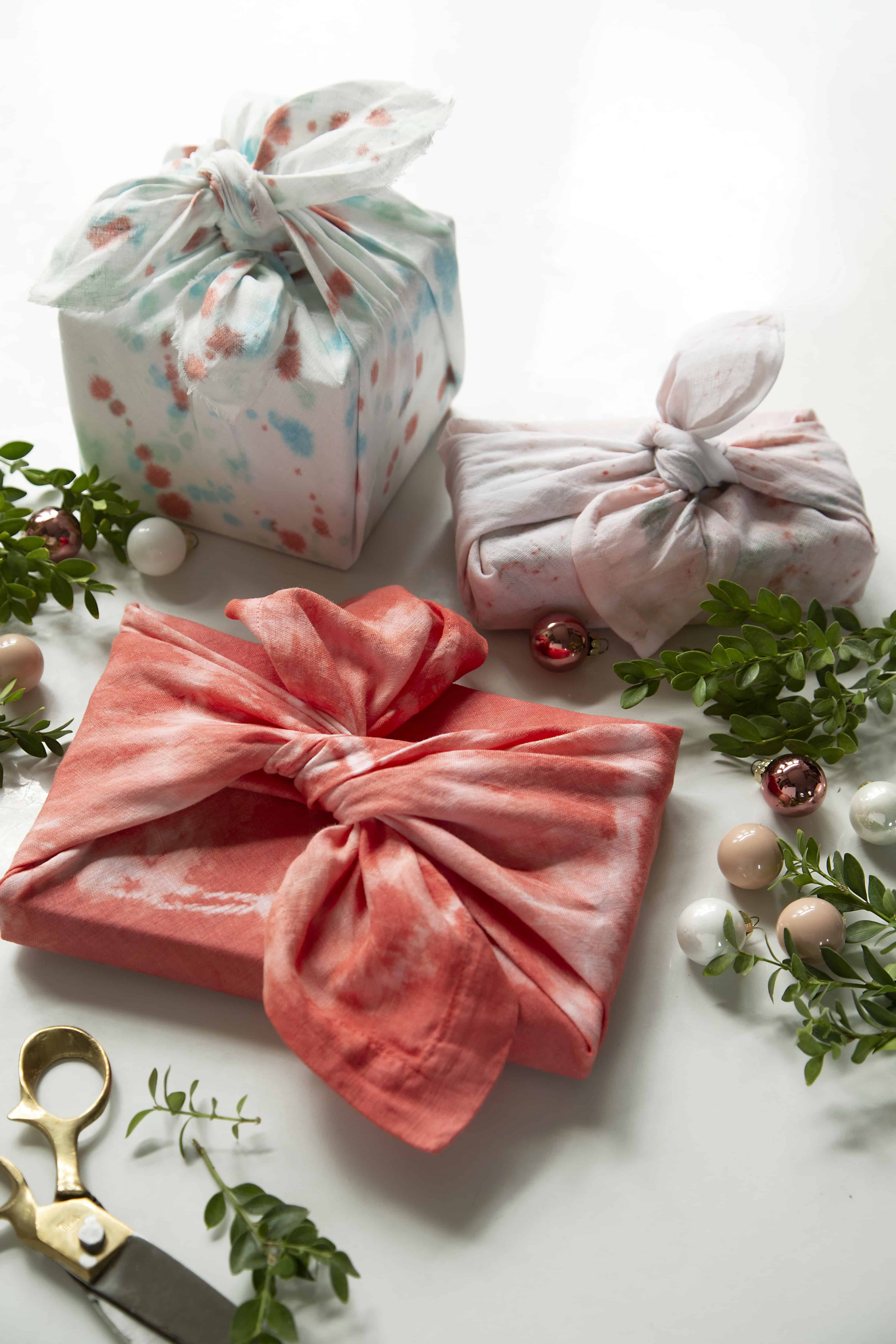 Rainbow Bubbles Japanese Cotton Furoshiki Wrapping Reusable Gift Wrap UK Made 