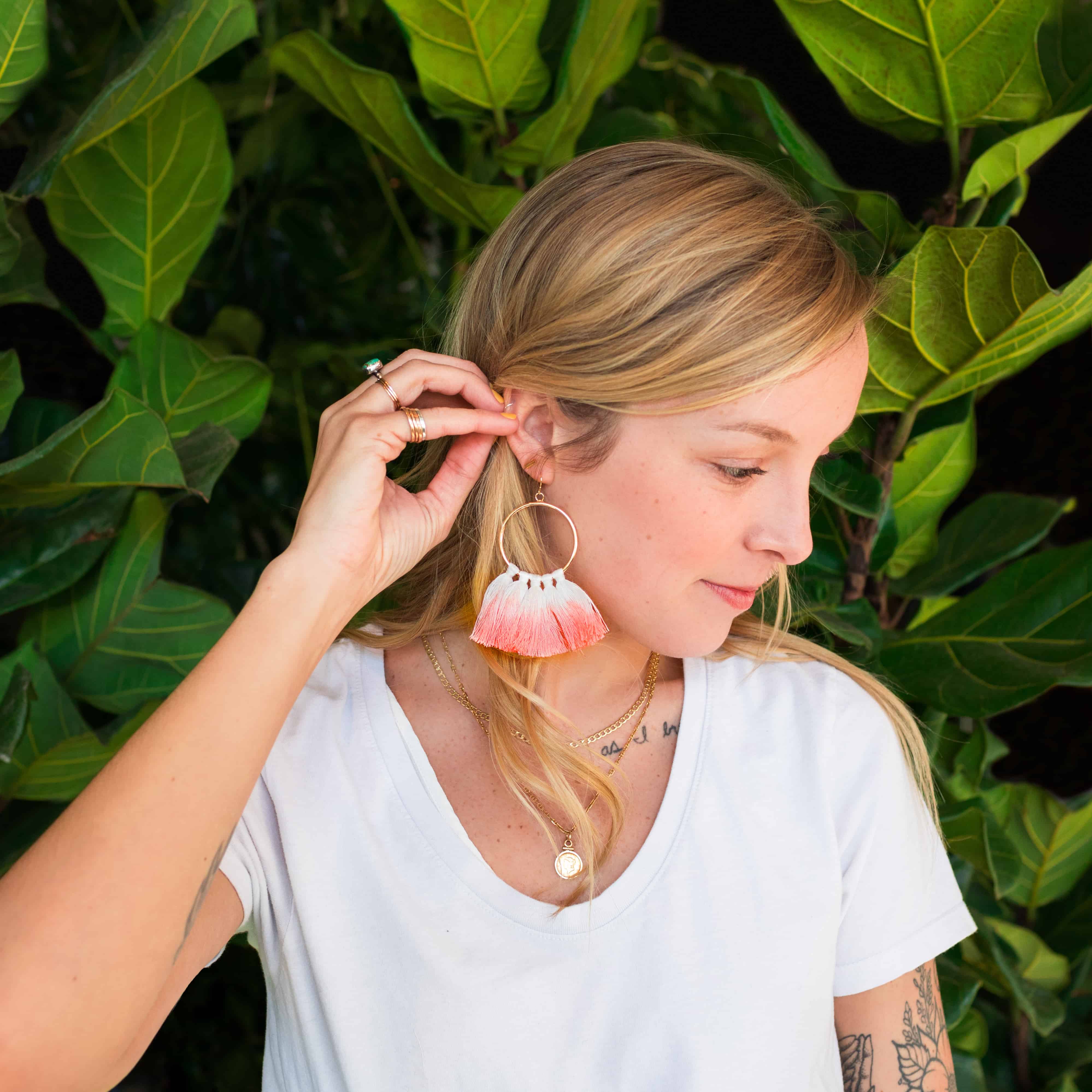 Dip Dyed Tassel Earrings