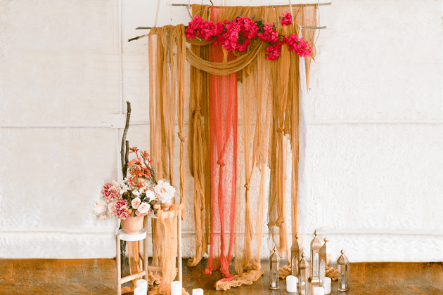 Dyed Cheesecloth Wedding Backdrop Rit Dye