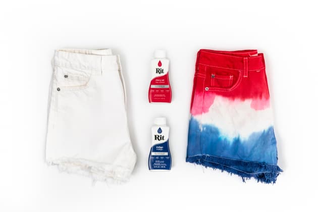 Dip Dyed 4th of July Shorts Rit Dye
