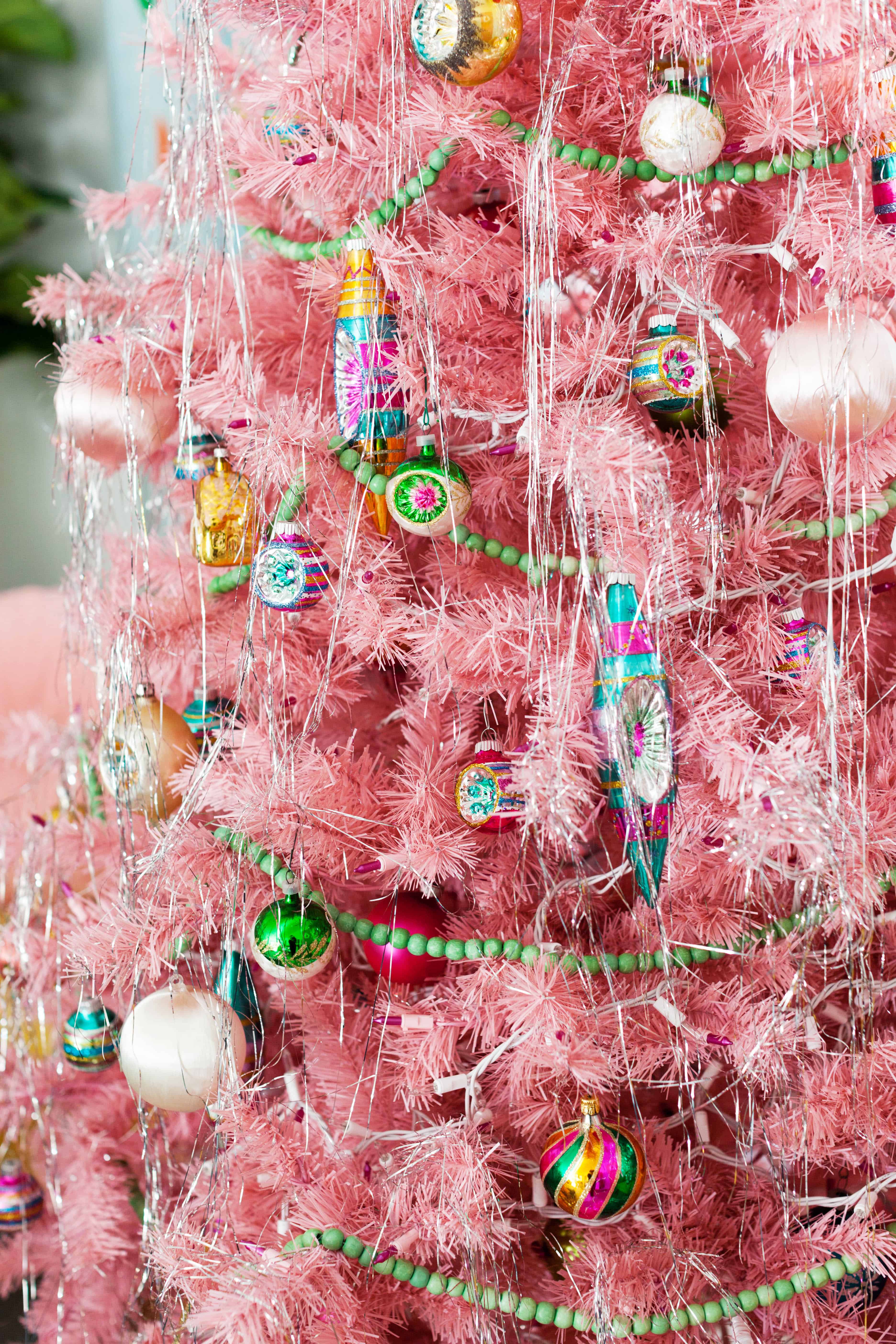 Dyed Wood Bead Holiday Garland