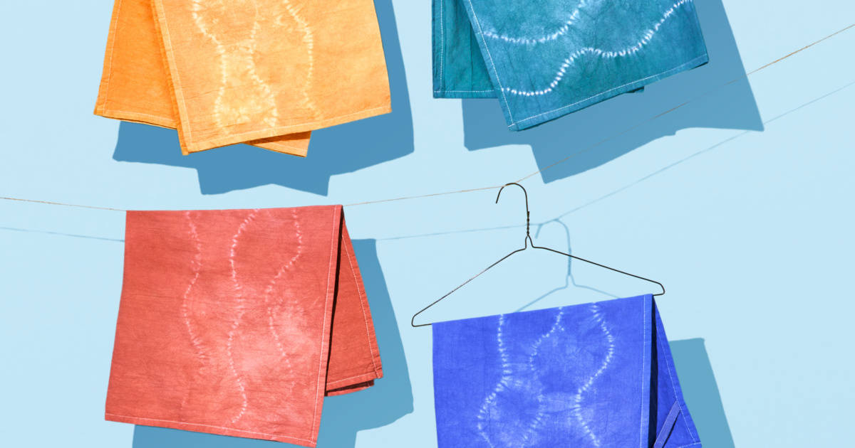 Shibori Stitch Resist Kitchen Towels Rit Dye