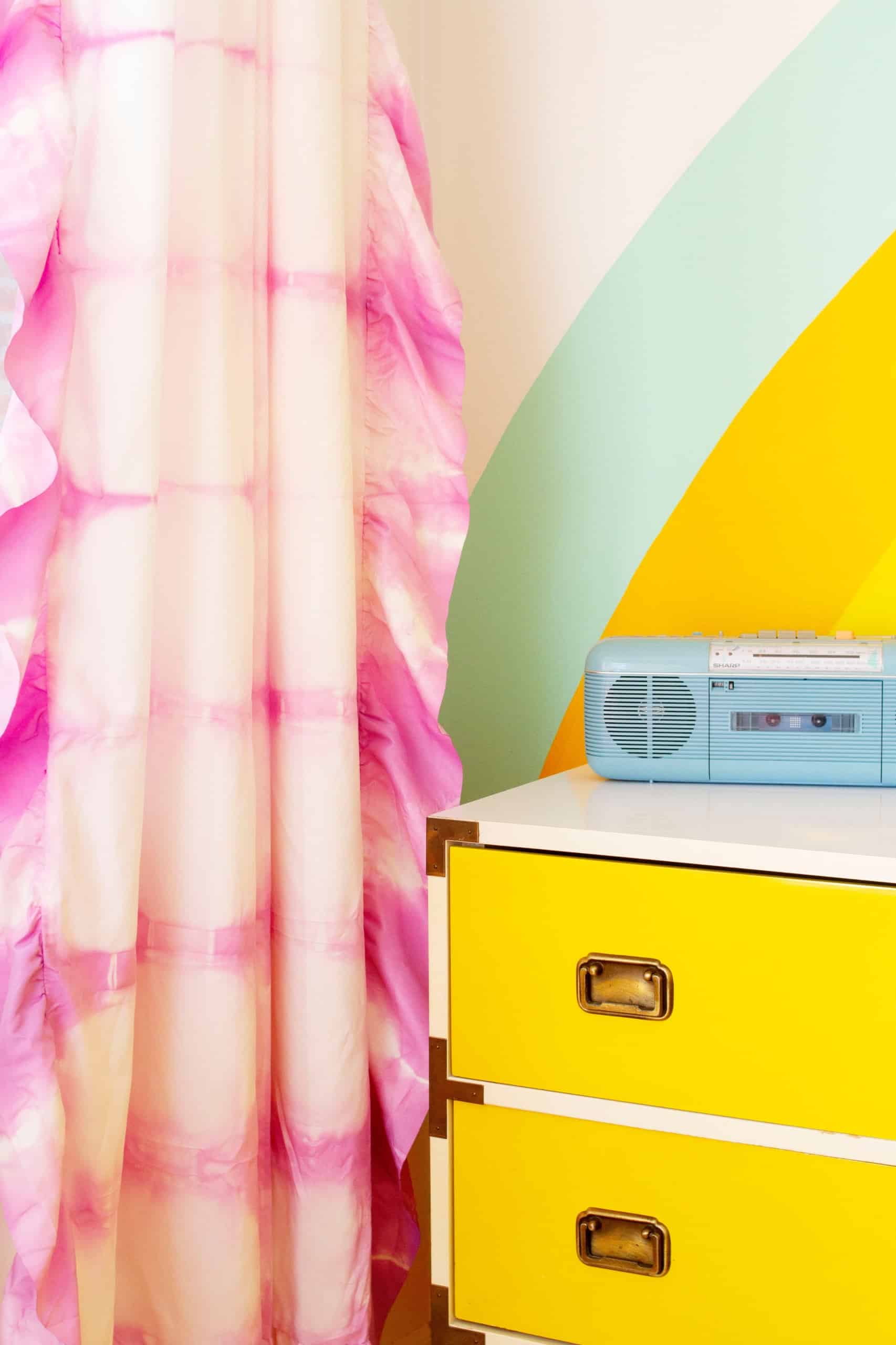 Itajime Shibori Pink Curtains
