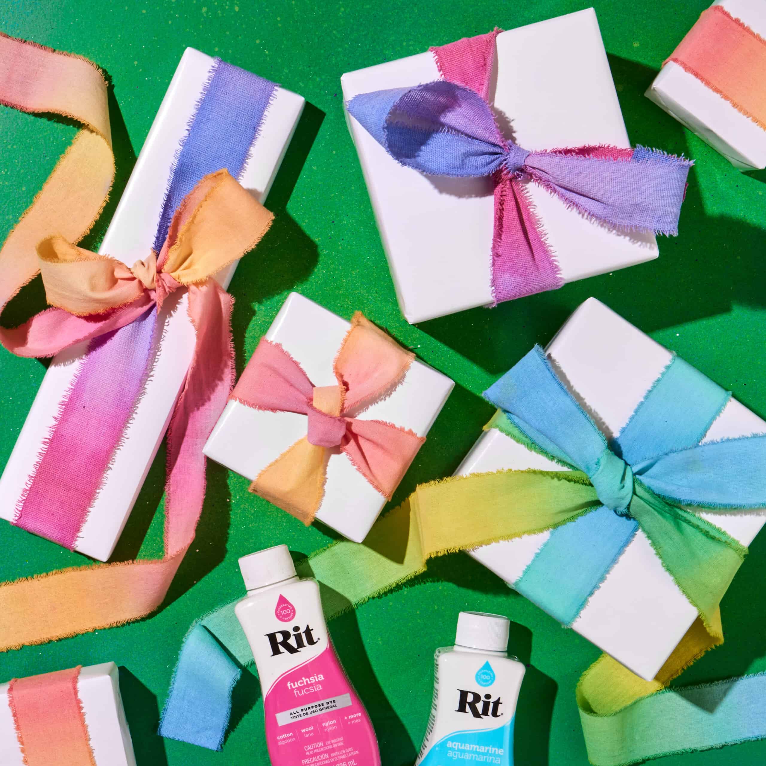 Ombre Dip Dyed Ribbons for Gift Wrapping