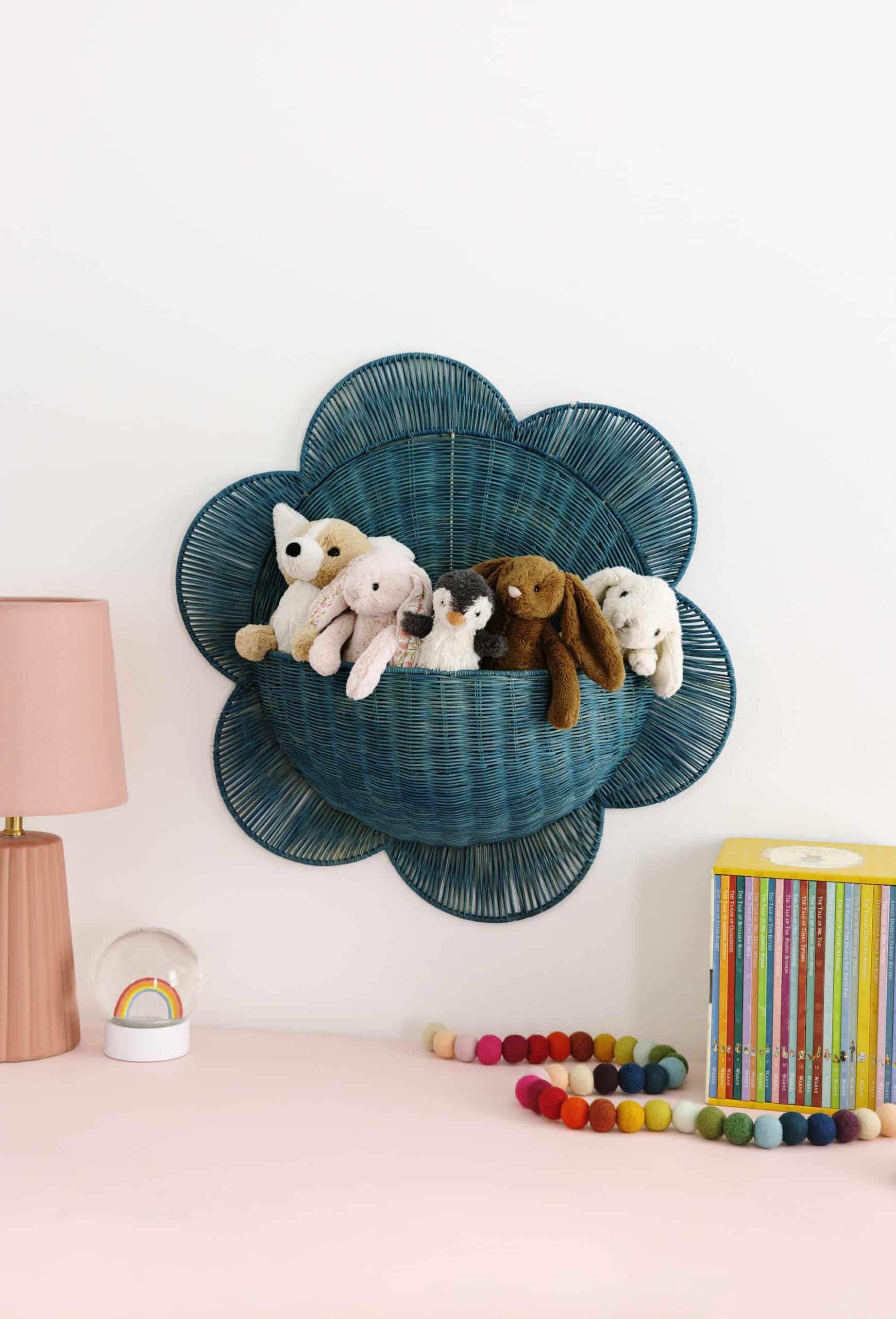 Dyed Wicker Toy Basket