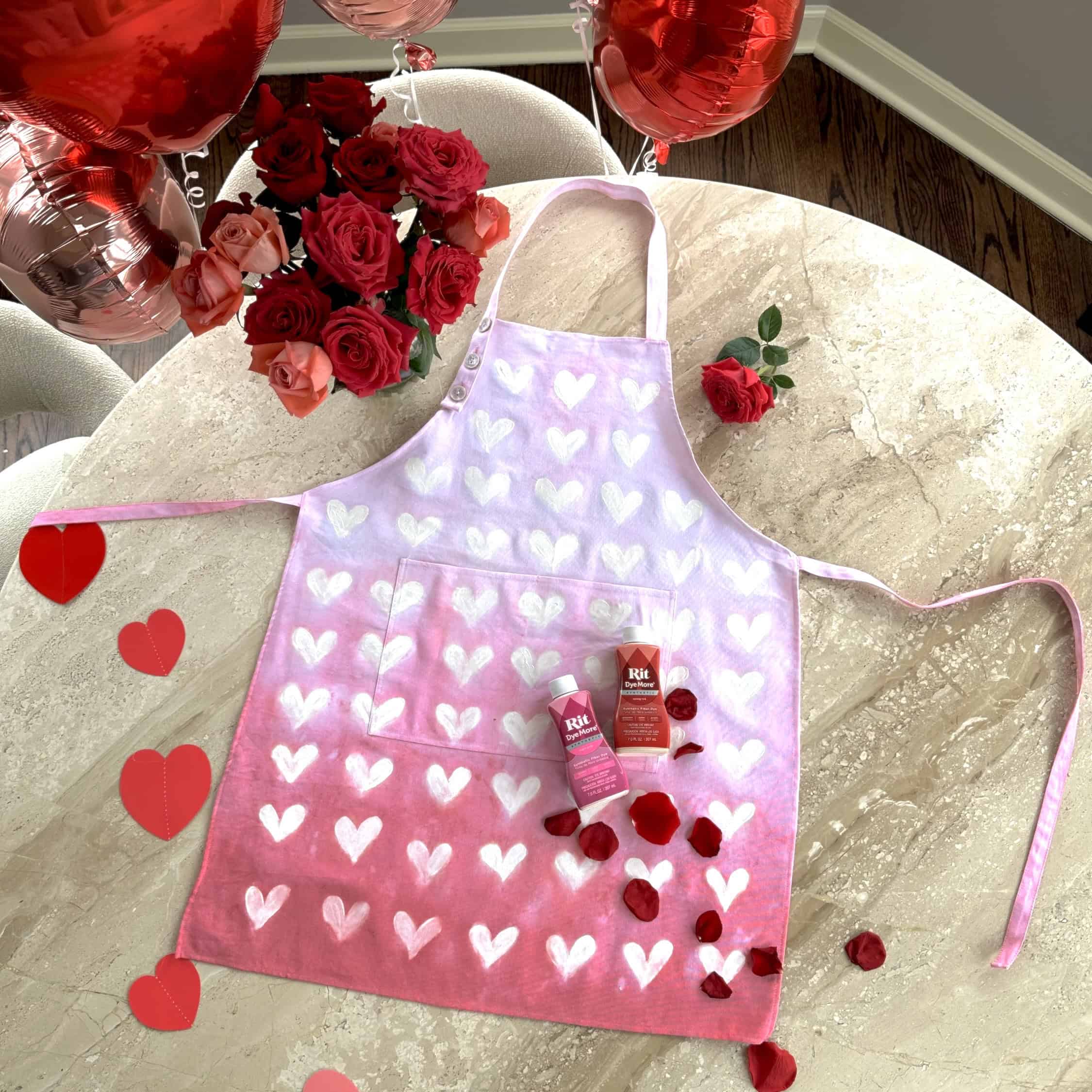 Glue Resist Heart Apron