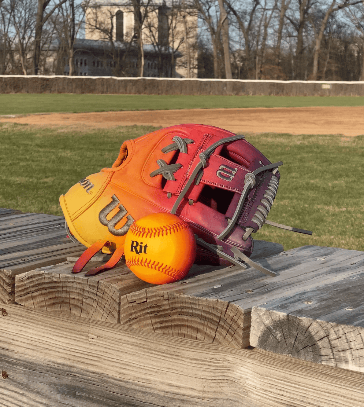 Dip Dyed Baseball and Glove